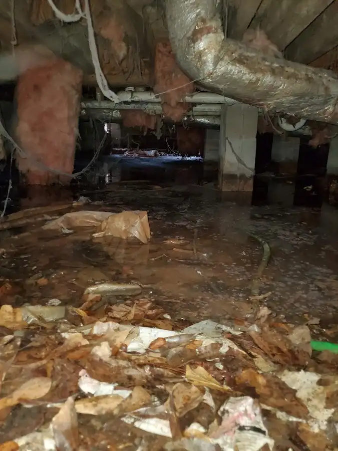 Crawl space flood assessment for Commercial Water Damage Restoration in Matteson